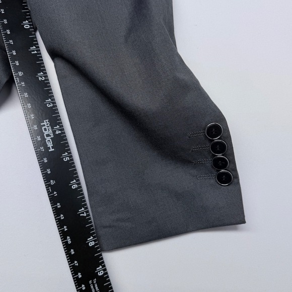 Men's Grey Shawl Collar Tuxedo Blazer Suit Jacket Size L - Picture 9 of 10